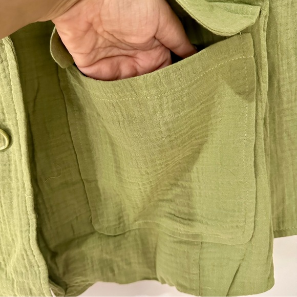 STOOCH Gauze Cotton Shell Flap Pocket 2-button Blazer Moss Green - NWT - Size M - Picture 4 of 8